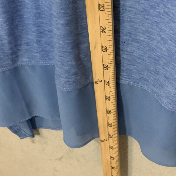 Ali Miles Tunic Large Blue 3/4 Sleeves Embroidered V Neck Top Lagenlook Top - Picture 8 of 10